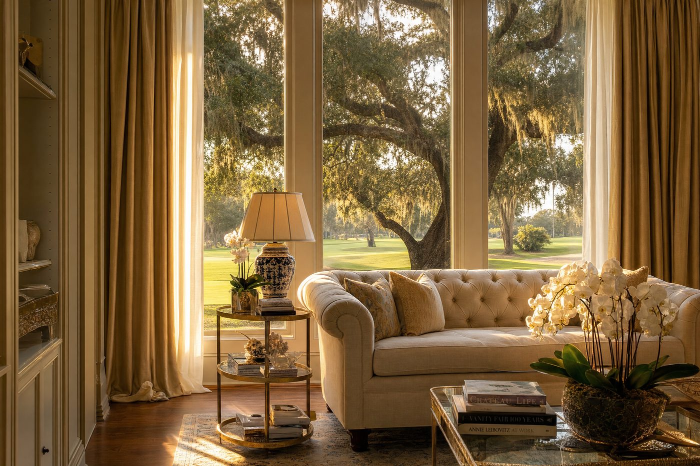 Custom drapery in a Bayou Club Estates golf community home