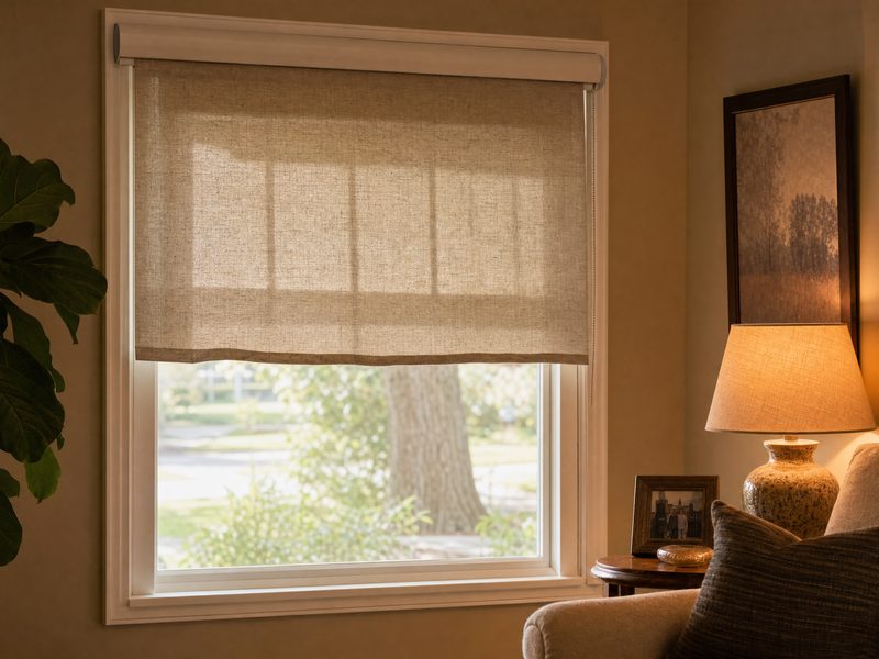 Custom roller shades in a well-appointed Seminole Florida home